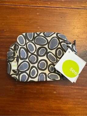 See Design Small Cosmetic Bag Geometric Print 100% Cotton